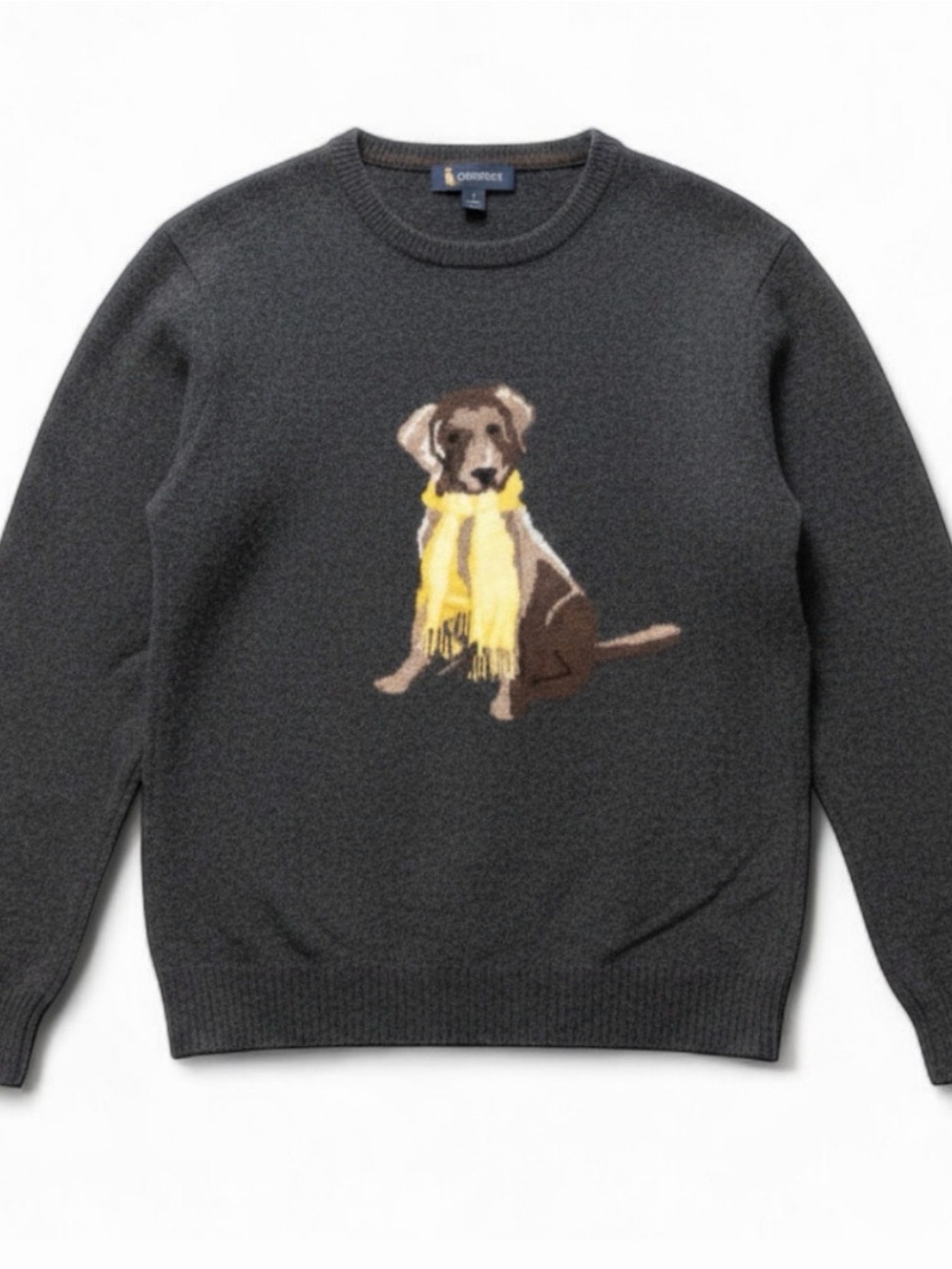 Cremieux Wool Gray Dog Sweater Mens Large